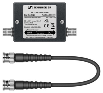 SENNHEISER EW-D AB (S) Inline antenna booster, +10 dB gain, BNC connectors, frequency range (606-706 MHz)